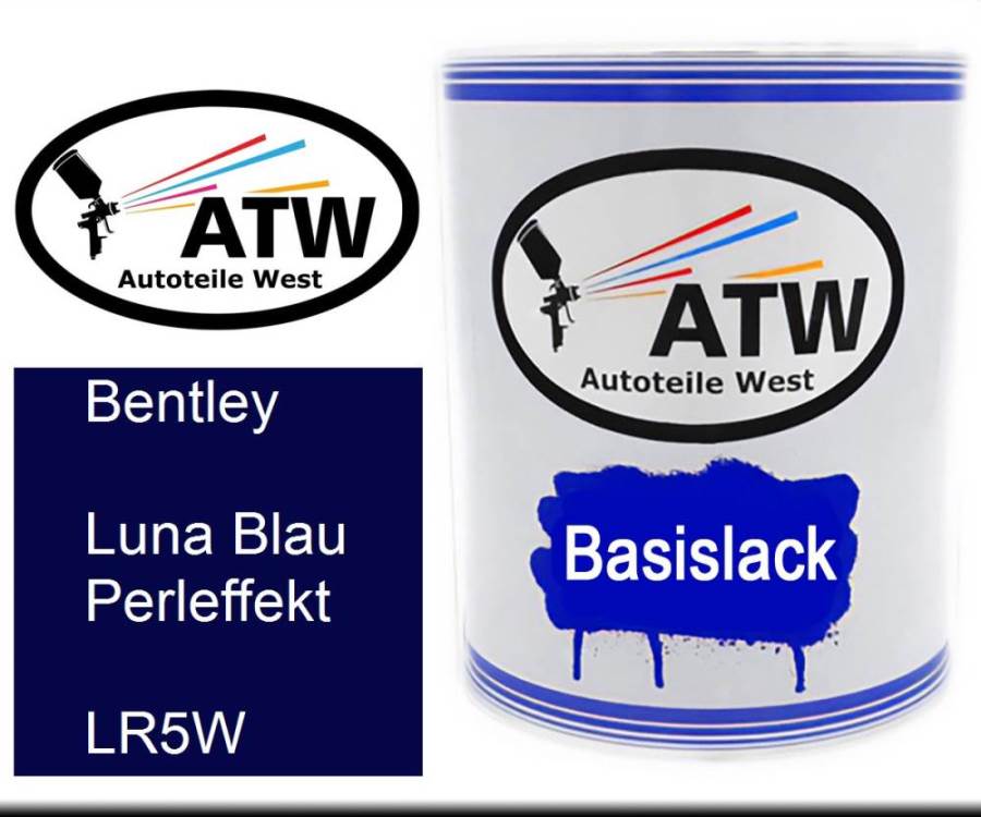 Bentley, Luna Blau Perleffekt, LR5W: 1L Lackdose, von ATW Autoteile West.